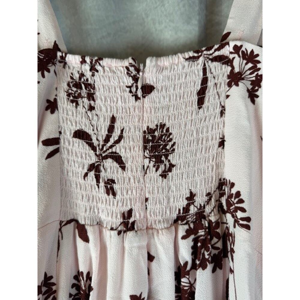 WAYF Womens Leonie Floral Corset Midi Dress Sz Medium Baby Pink - Picture 5 of 11